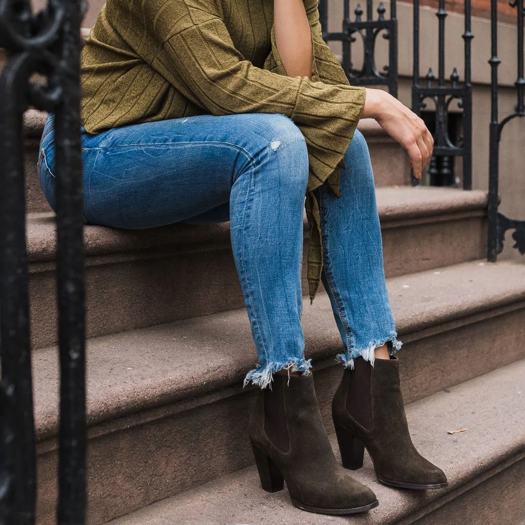 [S] Avenue | Dark Olive Suede - Image 5