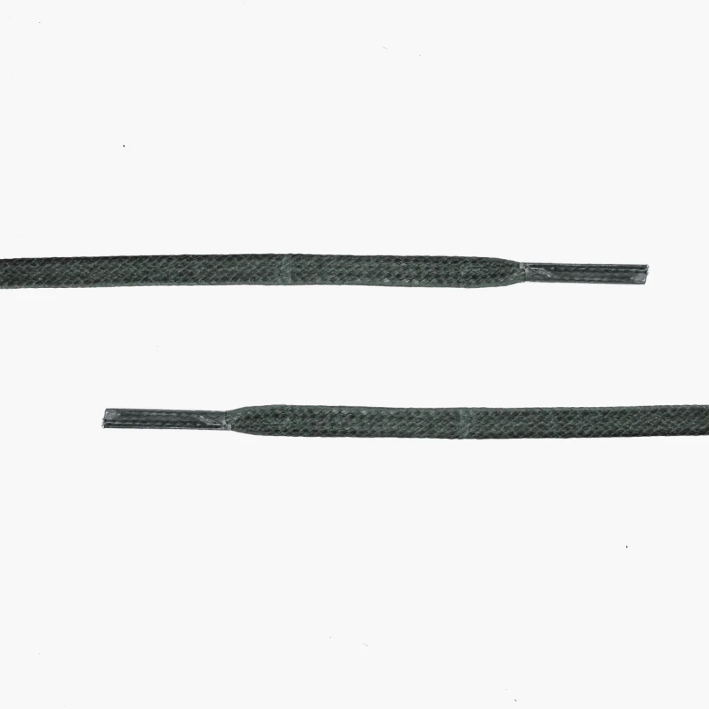 Flat Waxed Cotton Laces | Green - Image 2