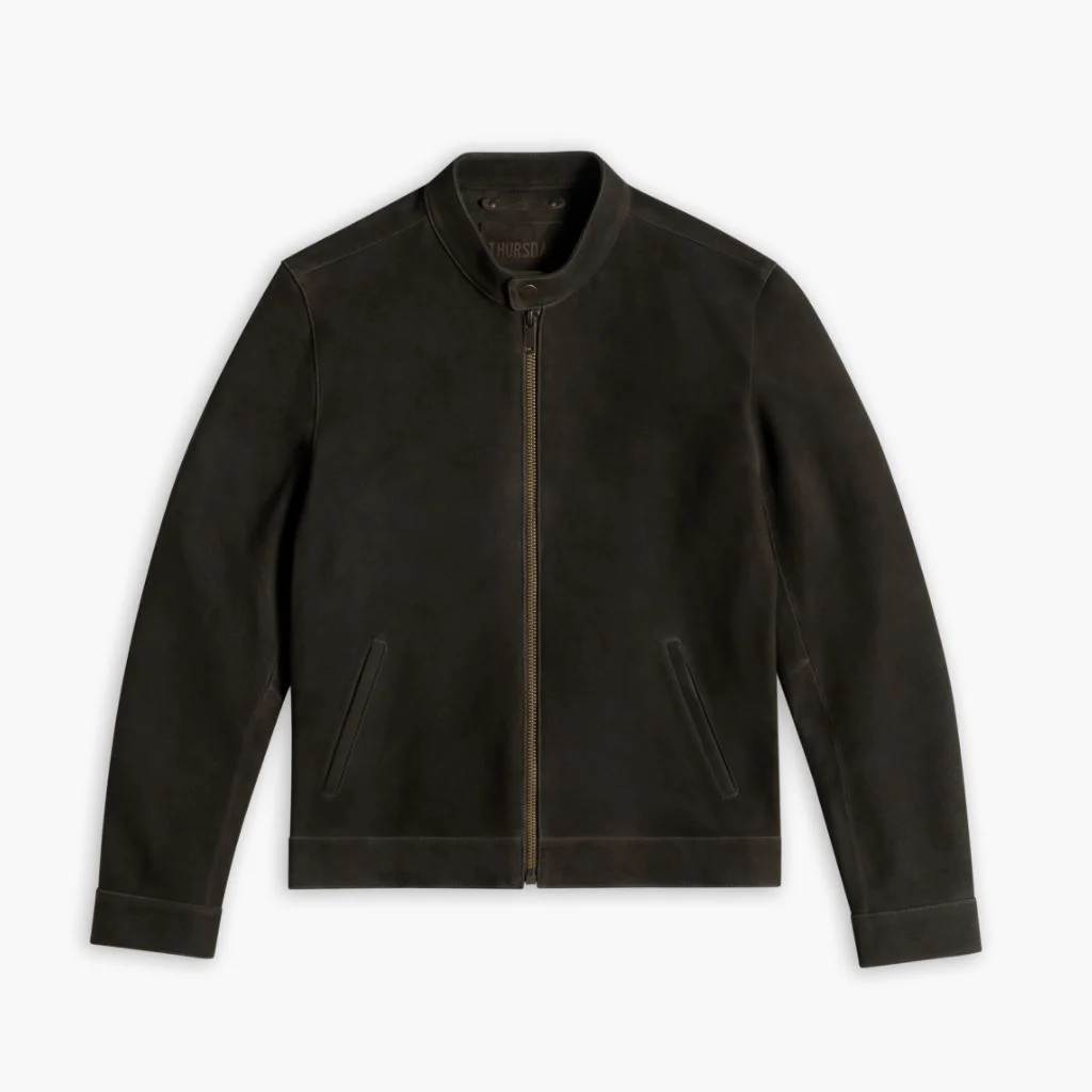 Racer Jacket | Dark Olive Suede - Image 4