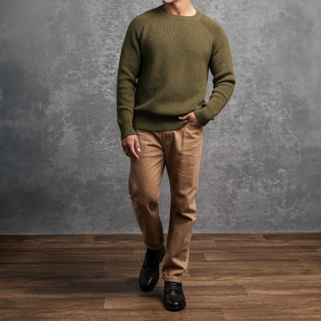 Ribbed Crewneck | Olive - Image 7