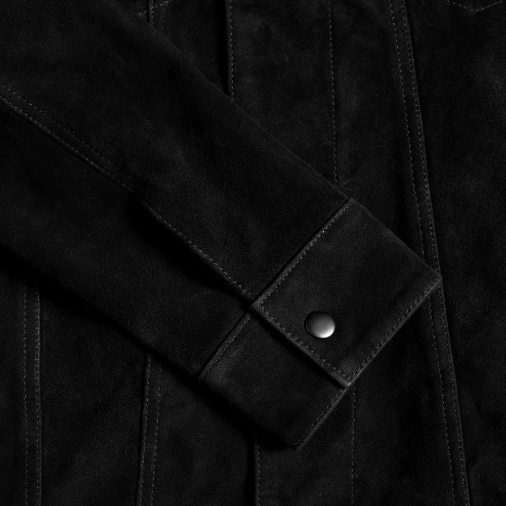 Suede Trucker Jacket | Black - Image 8