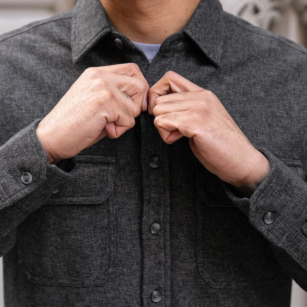 Summit Flannel Shirt | Black Herringbone - Image 7