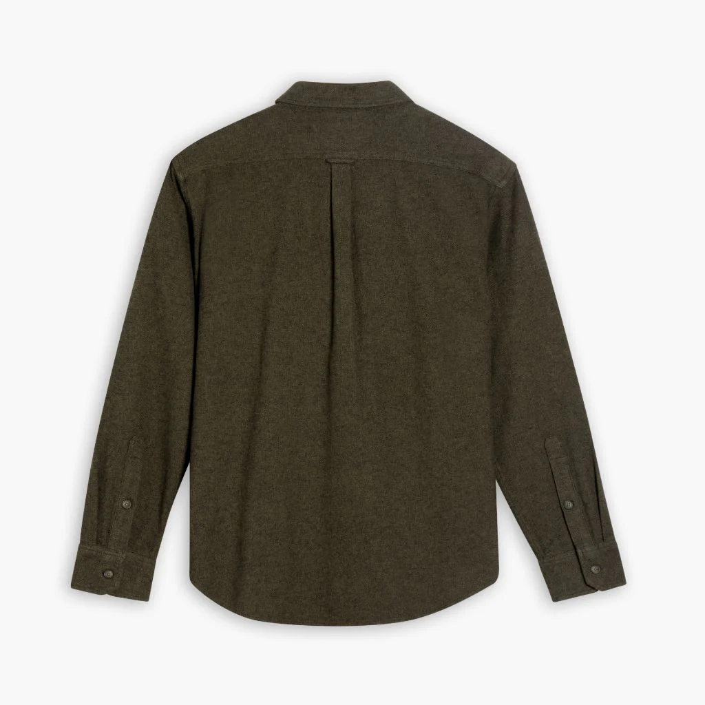 Summit Flannel Shirt | Olive Herringbone - Image 2